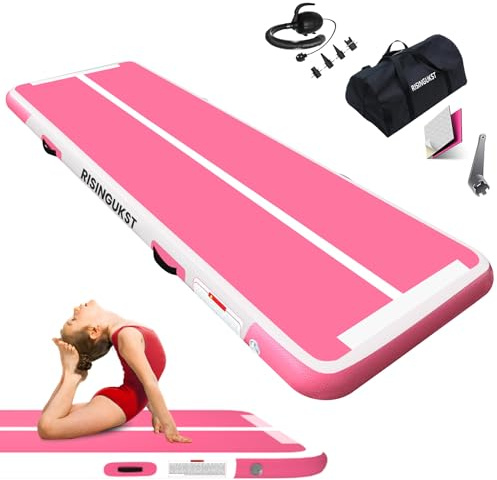 RISINGUKST Air Met Track - Colchoneta de gimnasia artística 2m/3m/4m/5m/6m Colchoneta inflable para gimnasia 10/15/20cm deportiva con bomba para ejercicio/yoga/gimnasio