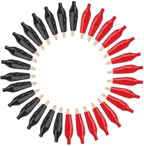 Artibetter 30pcs Alligator Clips for Crafts Electrical Projects Insulated Test Leads Ratchet Clamp Connector