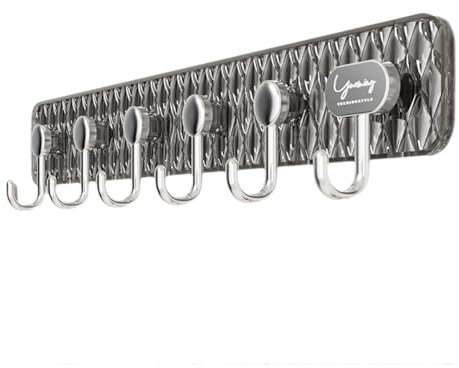 Cammeciso Hakenleiste Selbstklebend,KüChenleiste Mit Haken,Hakenleiste KüChe,Selbstklebend,Ohne Bohren,Mit Haken,FüR KüChe,Badezimmer,Wohnzimmer Und Flur FüR Utensilien Spatel LöFfel
