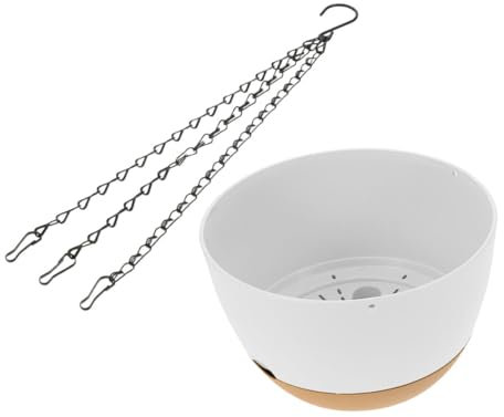 Abaodam Vaso Sospeso per Piante da Interno in Pp e Ferro Bianco Ganci per Appendere Resistente e Non Facile da Deformare, per Giardino e Decorazione Casa
