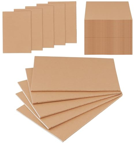JIAYUET A5 Kraftpapier Skizzenbuch Bulk, A5 blanko braun Skizzenbuch, 72 Seiten, 205 x 140 mm, 50 Stück