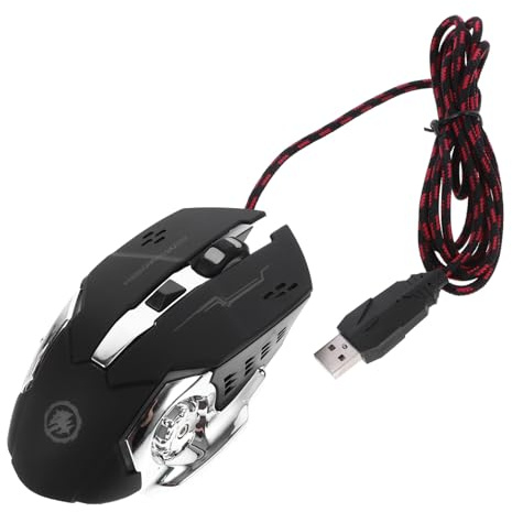 BAZEITFLOW Souris de Jeu Filaire X9 6d en Abs Noir pour Ordinateur | Puce de Jeu Professionnelle, Dpi Réglables, Patins Résistants à L’usure, Design Ergonomique