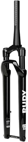Caimcie 700C Gravelbike-Federgabel, 50 mm Federweg, 1-1/2-Steckachse (konisch), 12x100 mm Scheibenbremse, Rennrad-Vorderradgabel, XC-Luftgabel, manuelle Sperre Glossy Black