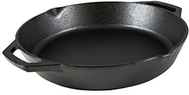 Lodge Pre-Seasoned Cast Iron Indoor and Outdoor Use. Induction Oven, Grill and Metal Utensil Safe Skillet Frying Pan with Dual Handles. Made in The USA. 30.4 cm/12 inch, Black, 12-Inch