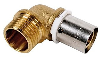 DIPRA - Raccord PER à sertir coude mâle M15/21 (1/2) - Ø12 mm - raccord angle 90° pour tube PER - plomberie