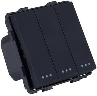 LEDKIA LIGHTING Interruptor Triple Conmutado Modern Negro