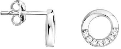 SOFIA MILANI - Damen Ohrringe 925 Silber - mit Zirkonia Steinen - Kreis Offen Ohrstecker