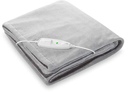 medisana HB 675 Kuschelheizdecke XXL, waschbar, Kuscheldecke mit Abschaltautomatik, 4 Temperaturstufen, 200 x 150 cm, 2-farbig Wendeoptik, grau/dunkelgrau, 1 stück