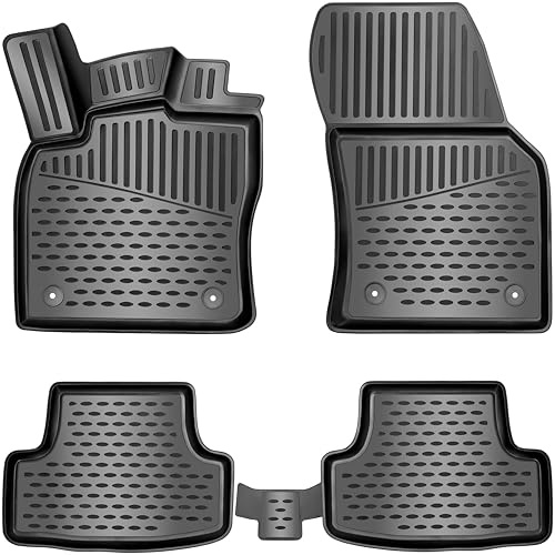 ELMASLINE 3D Gummimatten Set für VW TIGUAN 2 2016-2024 | Passt Nicht in Allspace!!! | Fußmatten mit extra hohem Rand | Zubehör