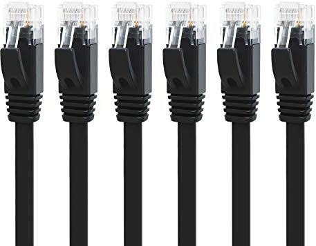 Yauhody Ethernet Cable 2M,6Pack CAT 6 Ethernet Cable,STP Shielded Pure Copper,High Speed Ethernet Cables,Solid Flat Patch Cables with RJ45 Connector for Ethernet Splitter,Switch,Router,TV,Gaming(2m)