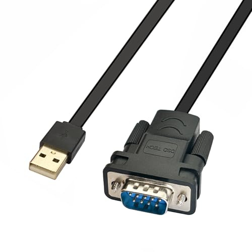 DSD TECH SH-RS232D2 USB auf serielles RS232-Kabel mit DB9-Stecker Eingebauter PL2303GT-Chip für Windows Linux Mac OS (Schwarz)