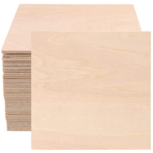 MANCHAP 60 hojas cuadradas de madera contrachapada de 100x100x2 mm, hojas de madera de tilo sin terminar, grabado, proyectos de fabricación de modelos