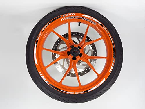 BIKE-label Felgenrand Aufkleber Set schwarz weiß kompatibel für KTM 690 Duke X710047