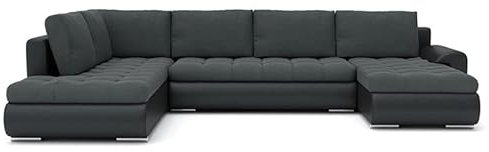 Ecksofa Tokio II mit Schlaffunktion! Best ECKSOFA! Eckcouch mit Bettkasten! Best! (Jasmine 96 + Soft 11 Links), 1.2D x 3W x 0.75H m