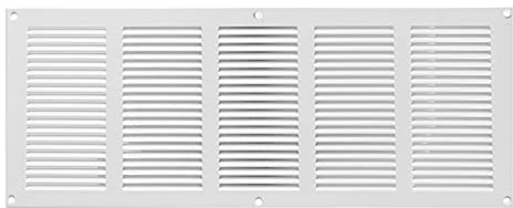 500x200mm Weiß Lüftungsgitter mit Insektenschutz - Metall Abluftgitter - Abluft Zuluft Gitter