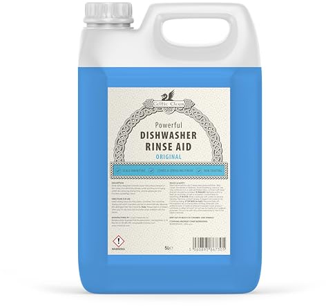 Celtic Clean - Professional Dishwasher Rinse Aid Blue - 5 Litre - Concentrated Formula for Industrial & Commercial Machines, Streak-Free Shine, Spot Prevention, Fast-Drying
