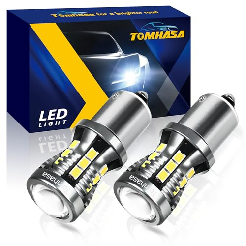 Tomhasa 1156 LED Bulbs Backup Reverse Light, 6000K Bright White 1141 1003 7506 BA15S LED Replacement Bulbs for Backup Reverse Lights, Turn Signal Lights, Brake Blinker Lights, Pack of 2
