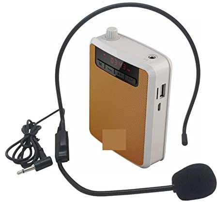 Tragbarer Sprachverstärker für Lehrer Tragbare Megaphon-Sprachverstärker-Band-Taille-Radio-Clip-Unterstützung FM TF MP3. Sprecher Power Bank Tour Guides, Lehrer Kraftvoller Sound, leicht zu transporti