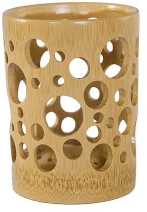 Zahnputzbecher Holz Zahnbürstenhalter - Bambus Toothbrush Holder Badezimmer Organizer - Multifunktional Elektrische Zahnbürste Halterung Für Küche Wohnzimmer Büro (B)