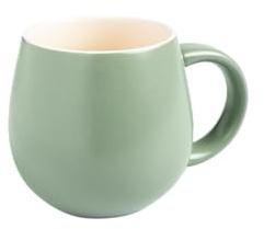 Sallys Belly Mug Kaffeetasse/Teetasse 400ml, Tasse mit Henkel- Handmade (Salbei Green)