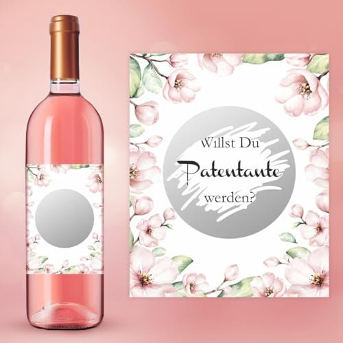 AUFKLEBER SET - Willst Du PATENTANTE werden? Rubbelsticker Silber Geschenkidee Geburt Patenkind