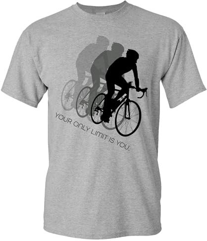 Baddery Fahrrad T-Shirt Herren : Your only Limit is You - Rennrad Shirt (Heather Grey S)