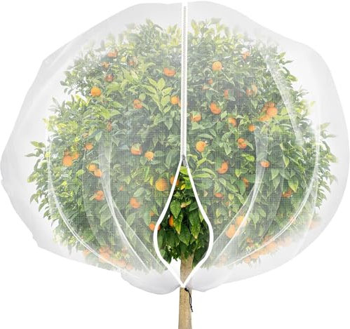 Sacs en filet pour arbres fruitiers avec fermeture éclair et cordon de serrage, filet de protection contre les insectes, les oiseaux, les plantes pour arbres fruitiers, légumes, buissons, fleurs