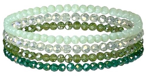 Uwiyo Damen Kristall Perlen Armband, Boho Mehrschichtiges Steine Armbänder Bohemian Kristall Perlen Armband Modeschmuck für Damen Mädchen Freundin