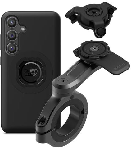 QUAD LOCK Lenker Handyhalterung PRO - Groß mit Vibrationsdämpfer und MAG Hülle für Galaxy S24+