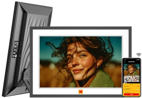 KODAK Cadre photo numérique Wi-Fi de 10,1, écran tactile HD 1280 x 800, cadre photo électronique avec mémoire de 32 Go, partage de photos et de vidéos via l'application