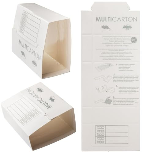 Multicarton Trappola Ecologica Interni Esterni Per Topi Grandi e Ratti,10 fogli Colla Trappole per Topi Topicida Qualita' professionale,Ultra Adesive Senza Veleno.Anche per insetti e scarafaggi.