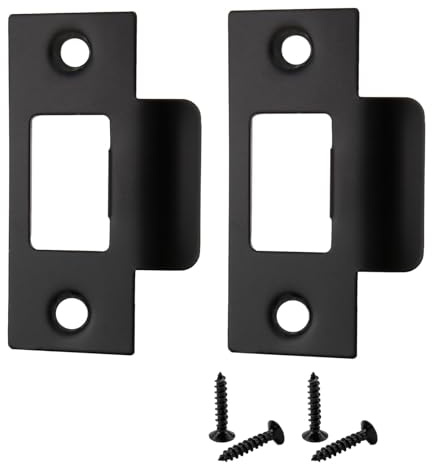 Door Strike Plate for Internal Doors Stainless Steel Door Latch Plate | 70x40.3mm,Heavy Duty Replacement Strike Plates with Screws for Tubular Latch & Mortice Lock Repair with Repair Screwings
