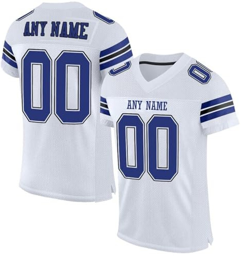 Personnalisé Sport Maillot de Football Américain pour Hommes Femmes Jeunes Préscolaires Personnalisable avec Logo Nom et Numéro de l'équipe T-Shirts Manches Courtes à Séchage Rapide