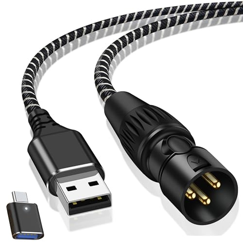 Muchfox USB to XLR Cable,3M USB A to XLR Audio Stereo Cable,USB C to XLR Male Output Stereo Audio Cord for Amplifier, Speaker, Mixer Console ect
