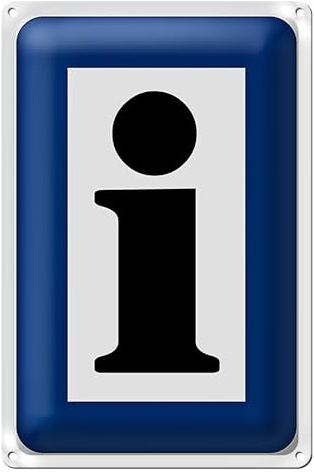 Cartello informativo | blu/bianco | metallo | resistente alle intemperie | 20 x 30 cm