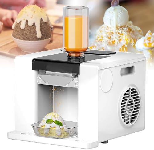 Tritaghiaccio Elettrico Professionale | Gelatiera Soft 280 W - 60 Kg/Giorno + Funzione Di Pulizia One-Touch, Capacità Di 750 Ml, Raffreddamento Ad Aria, Per Bubble Tea/Bar/Caffetterie,White
