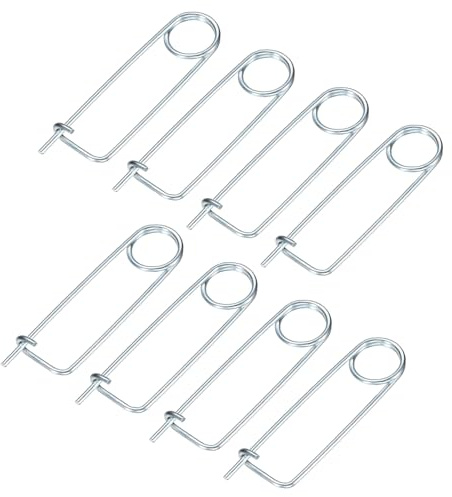 M METERXITY 8-Pack Brooch Shape Cotter Safety Pin, 2x45mm Spring Steel Pins Quick Lock Brooch Fastener for Garden/Lawn/Farm Hook, Heavy Retainer Clips