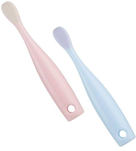 BESTYASH 2stücke Babyzahnbürsten mit Weichen Borsten Kinderzahnbürsten Zahnputzbürsten für Junge Mädchen Gesundes Material Sanft zur Anwendung