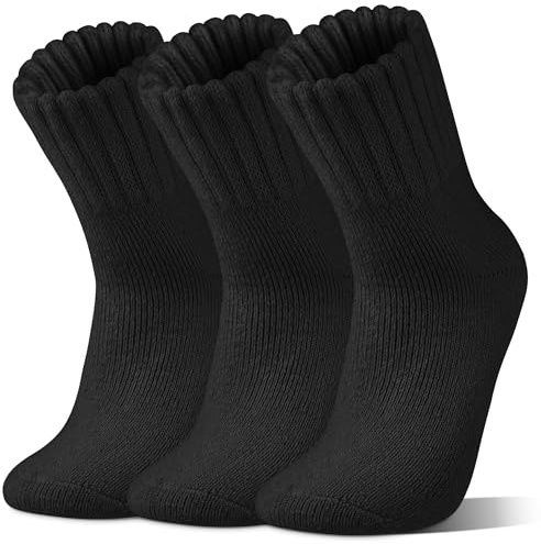Ruisita 3 Pairs Womens Thermal Socks Thick Knitted Socks Warm Winter Hiking Boot Sock for Women Size 4-8