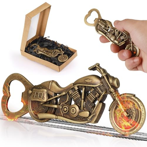 LFBEST Décapsuleur Bière Moto Vintage en Alliage de Zinc, Cadeau Anniversaire Homme Original, Idée Cadeau pour Motard, Lui, Mari, Papa, Petit Ami, Grand-Père, Fête des Pères ou Noël