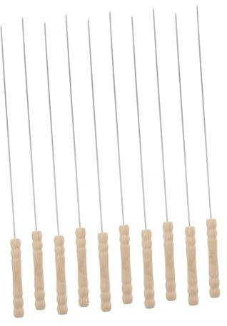 MOTHNUR Brochettes En Acier Inoxydable à Griller Pour Barbecue, Lot De 10 Pièces, Taille Standard, Usage Camping Et Fête, Résistance à La Chaleur Élevée