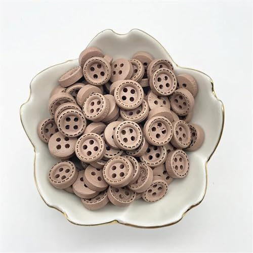 Knappar 50 st, 10 mm, 4hål, minifärg, barnknappar, trä, kläder, bröllopsdekoration, sytillbehör (10)