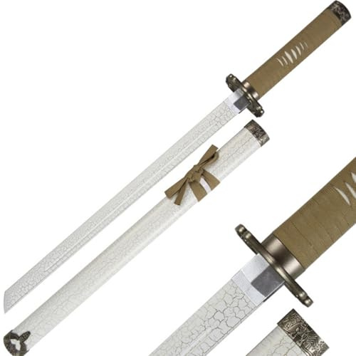 Samurajsvärd, böjd träningsbokken med mantel, Katana rekvisita för cosplay, display och samlingsdekor
