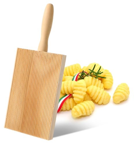 Ymapinc Gnocchi Board Wood Pasta Roller, Pasta Making and Cutting Tools for Homemade Baking Kitchen