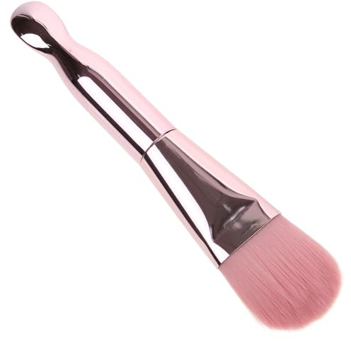 SHOWERORO Cepillo Aplicador de Mascarilla Facial para Aplicar Mascarilla de Arcilla Rosa Cuchara de Nylon y Aluminio Ligero y Multiusos para Mujeres