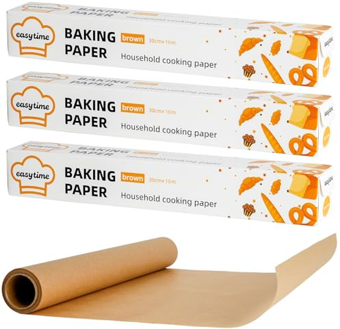 Baking Paper Roll 3 Pack, 30 cm x 15 m, Greaseproof Non-Stick