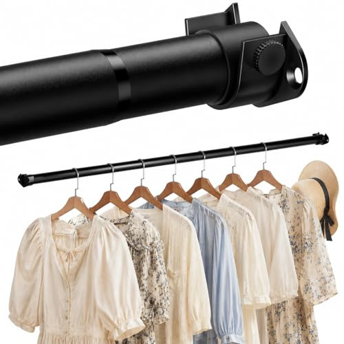 Zipglo Tringle Penderie Extensible 40-130 CM, Noir