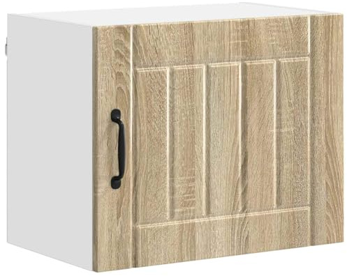 pokgdf Platzsparender Herdumbauschrank für kleine Küchen aus Holzwerkstoff mit glatter Oberfläche, Herdumbauschrank mit großer Staufach und Wandhalterung, Küchenschrank Sonoma-Eiche 50 x