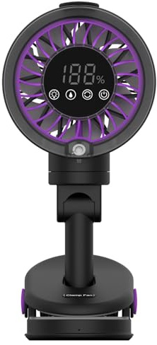 Mekalero Kleiner Wandventilator mit Nebelfunktion, wiederaufladbarer Clip-Textur zur Kühlung kleiner Räume, Büros, Schreibtisch-Nebel