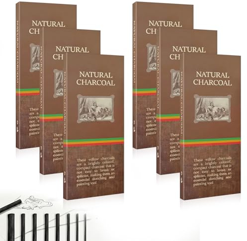 YAXIAO 72 Pièces Fusains en Osier Fusains pour Dessin Naturel Artistiques | Bâtons de Charbon de Bois de Saule Noir pour Professionnels et Étudiants Dessin Artistiques Croquis Débutant Mélange Ombre